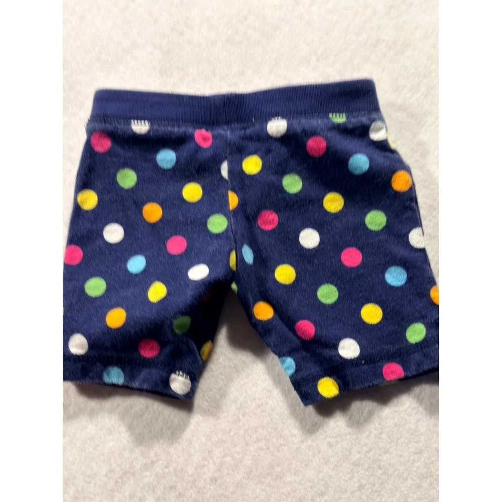 Carters Baby Girls Navy Blue Polka Dot Jersey Knit Shorts 6 Months Multi Color